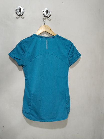 ACTIVE&CO|S/M|BUST 16|TEAL BLUE SHORT SLEEVE ATHLETIC T-SHIRT