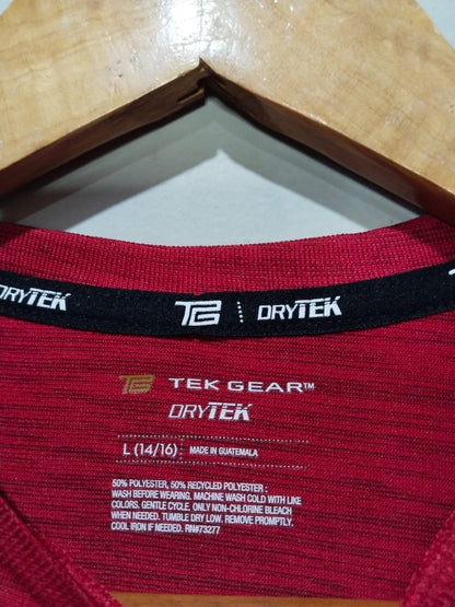 TEK GEAR |M/L|BUST 17|RED HEATHERED ATHLETIC T-SHIRT