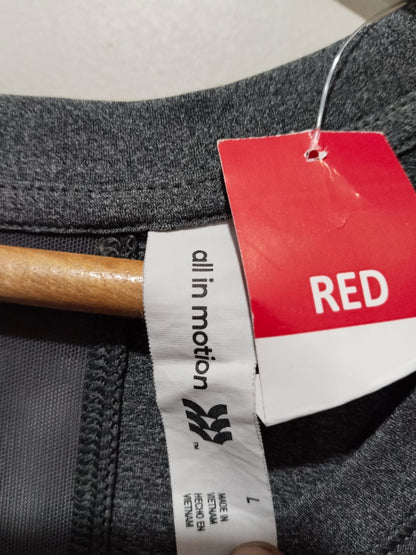 ALL IN MOTION|L|BUST 21.5|DARK GRAY ATHLETIC T-SHIRT