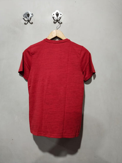 TEK GEAR |L|BUST 17|DRY TEK RED HEATHERED ATHLETIC T-SHIRT
