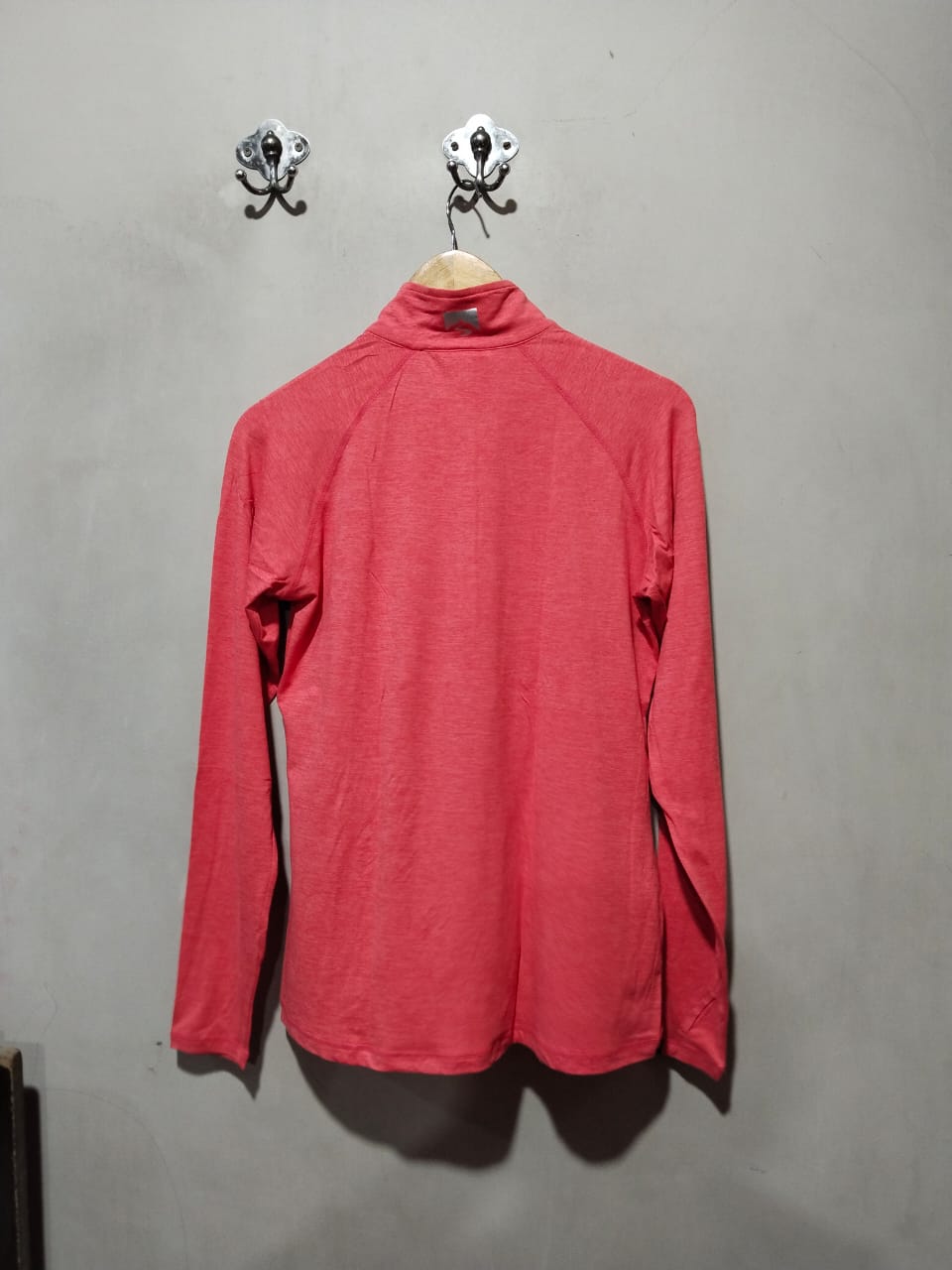 STORM CREEK |M|BUST 18|CORAL HEATHERED CUTTER & BUCK HALF-ZIP PULLOVER