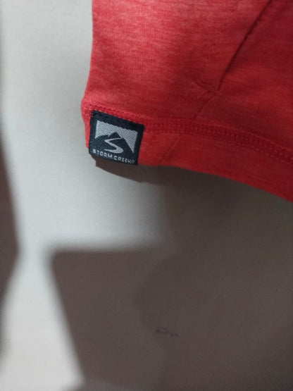 STORM CREEK |M|BUST 18|CORAL HEATHERED CUTTER & BUCK HALF-ZIP PULLOVER