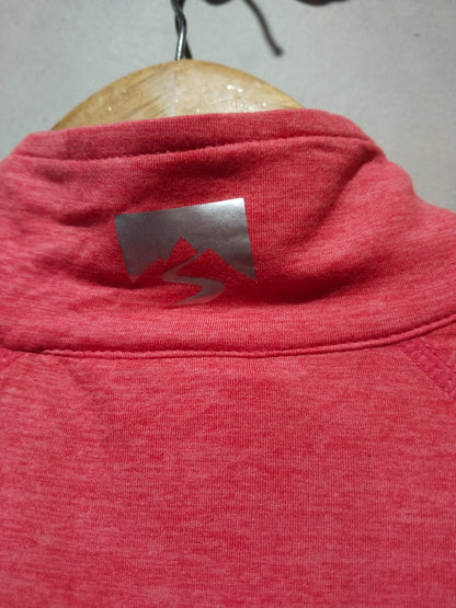 STORM CREEK |M|BUST 18|CORAL HEATHERED CUTTER & BUCK HALF-ZIP PULLOVER