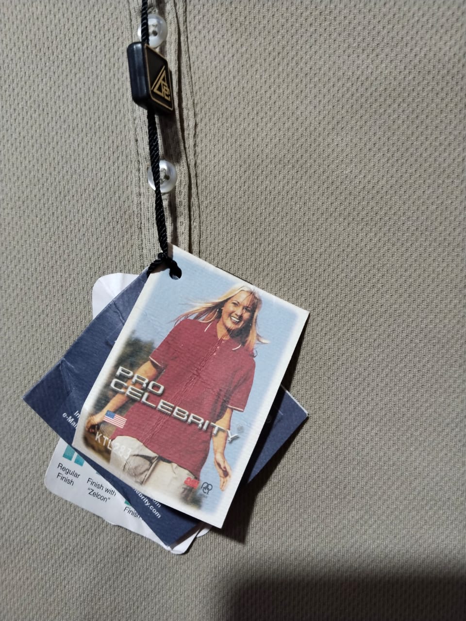 PRO CELEBRITY|XL|BUST 20|STONE BEIGE SHORT SLEEVE PERFORMANCE POLO SHIRT