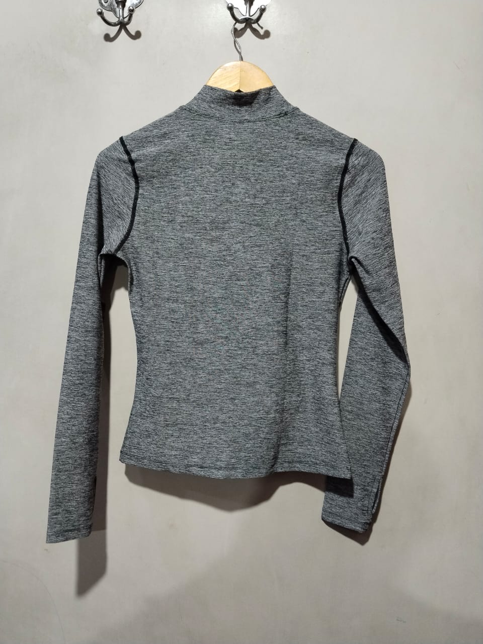 SHEIN |S|BUST 16|Heathered Grey 1/4 Zip Performance Pullover