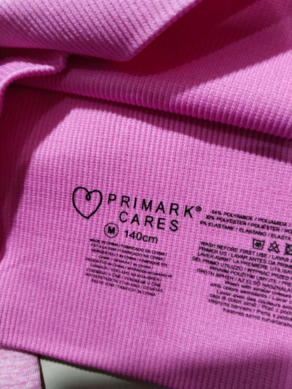 PRIMARK |M|BUST 12|PINK OMBRE SEAMLESS LONG SLEEVE CROP TOP