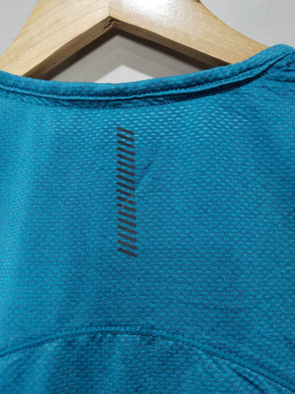 ACTIVE&CO|S/M|BUST 16|TEAL BLUE SHORT SLEEVE ATHLETIC T-SHIRT