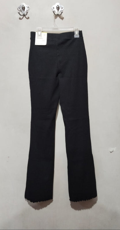 H&M MOVE|XS/S|WAIST 24|Black Ribbed Flared Trousers