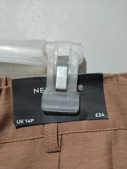 NEXT|L|WAIST 32|Beige Wide Leg Pleated Pants