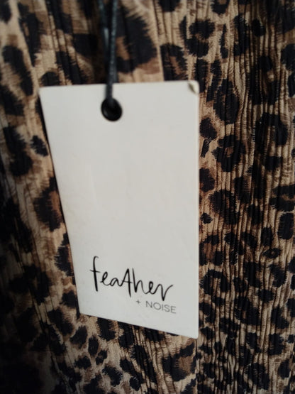 FEATHER NOISE|M|WAIST 28|Leopard Print Wide Leg Pants