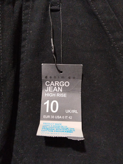 PRIMARK DENIMCO|M|WAIST 30|Black Wide Leg Cargo Trousers