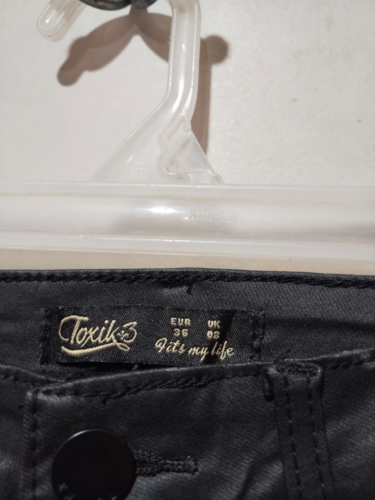 TOXIK|XS/S|WAIST 24|Black Faux Leather Flare Pants
