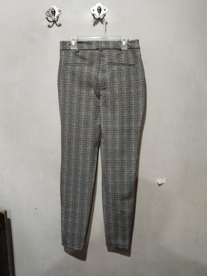 DOROTHY PERKINS|M|WAIST 28|Grey Plaid Ankle Pants