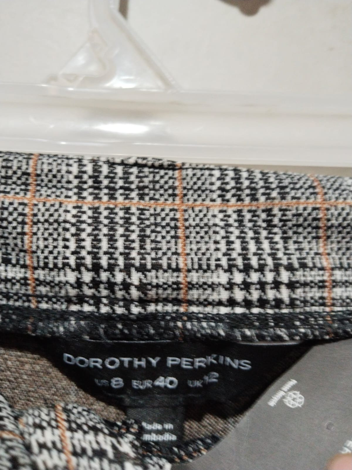 DOROTHY PERKINS|M|WAIST 28|Grey Plaid Ankle Pants