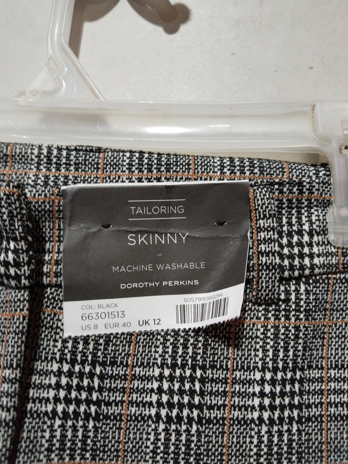 DOROTHY PERKINS|M|WAIST 28|Grey Plaid Ankle Pants