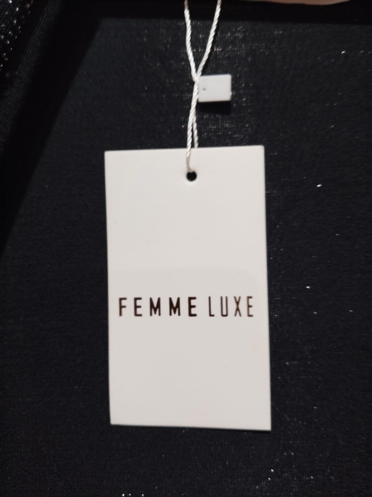 FEMME LUXE|S/M|BUST 17|Black Shimmer Draped Cardigan