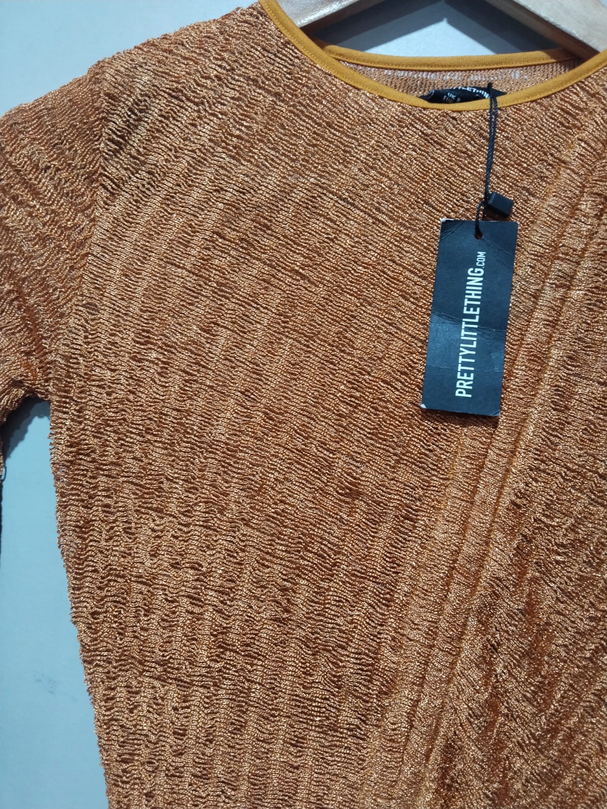 PRETTY LITTLE THINGS|S|BUST 14|Women's Ribbed High Neck Bodycon Dress