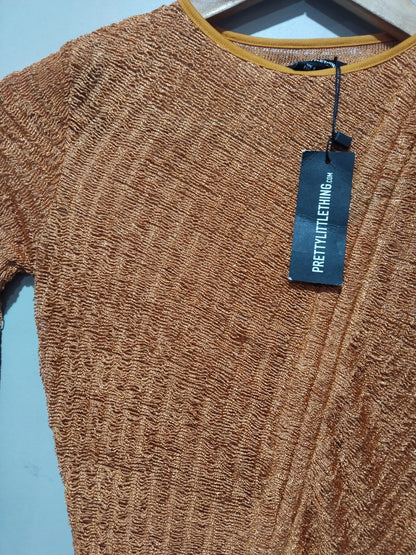 PRETTY LITTLE THINGS|S|BUST 14|Women's Ribbed High Neck Bodycon Dress