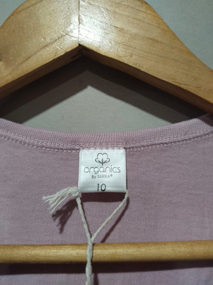 ORGANICS BY SERRA|M|BUST 18.5|Dusty Pink Long-Sleeved T-Shirt