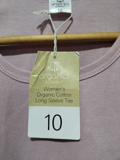 ORGANICS BY SERRA|M|BUST 18.5|Dusty Pink Long-Sleeved T-Shirt