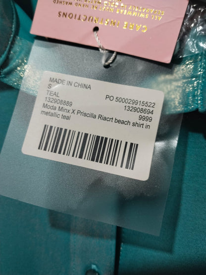 MODA MINX|S/M|BUST 21|Oversized Metallic Lame Shirt