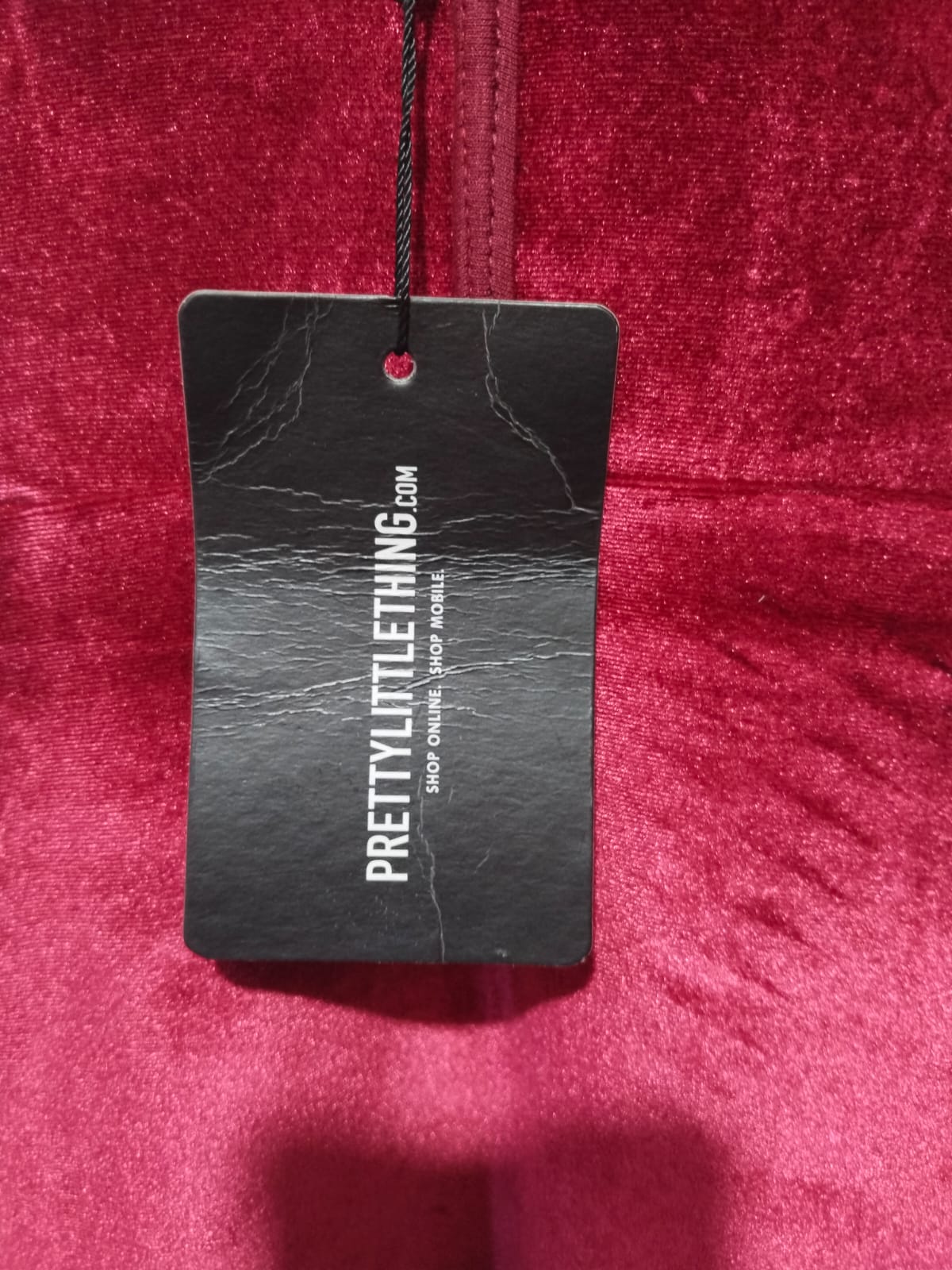 PRETTY LITTLE THINGS|XS|S|BUST 13|Maroon Velvet Bodycon Midi Dress