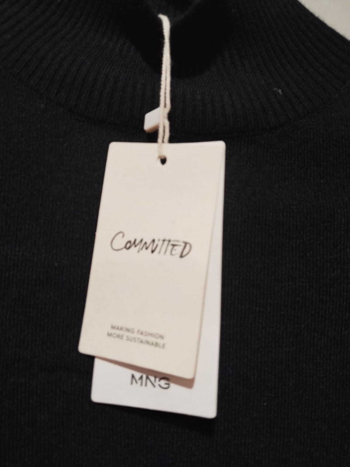 MNG COMMITED|XS/S|BUST 21.5|Black Ribbed Turtleneck Midi Dress