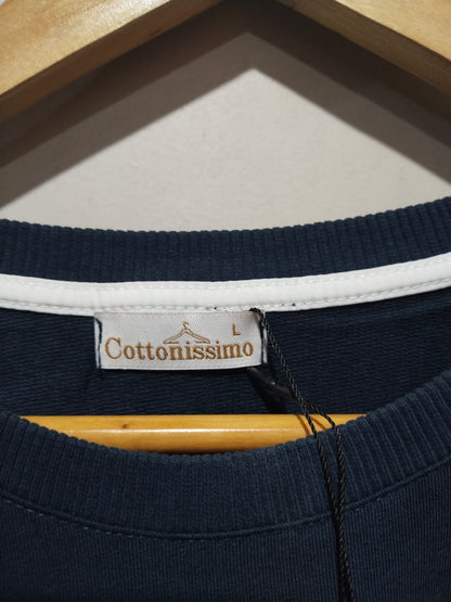 COTTONISSIMO|L|BUST 21|NAVY BLUE GRAPHIC SWEATSHIRT
