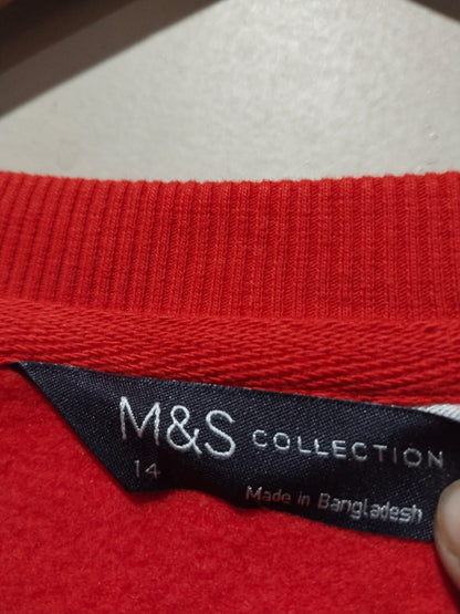 MARK&SPENCER|L|XL|BUST 24| COTTON RICH SPARKLE SLOGAN SWEATSHIRT