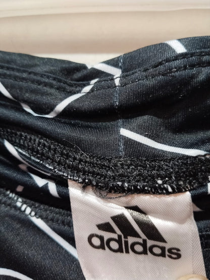 ADIDAS|XS|WAIST 24|ESSENTIALS LOGO ALLOVER PRINT LEGGINGS.