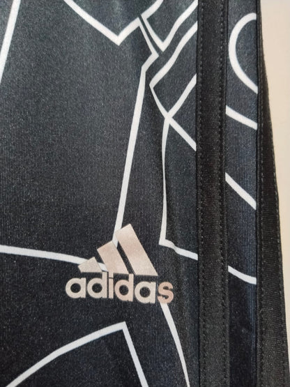 ADIDAS|XS|WAIST 24|ESSENTIALS LOGO ALLOVER PRINT LEGGINGS.