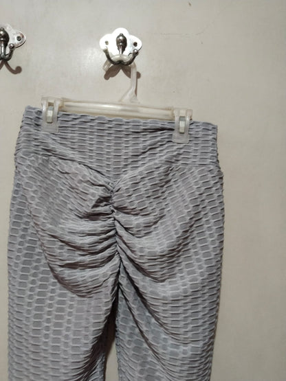 HIGH WAISTED RUCHED HONEYCOMB LEGGINGS|M|WAIST 26