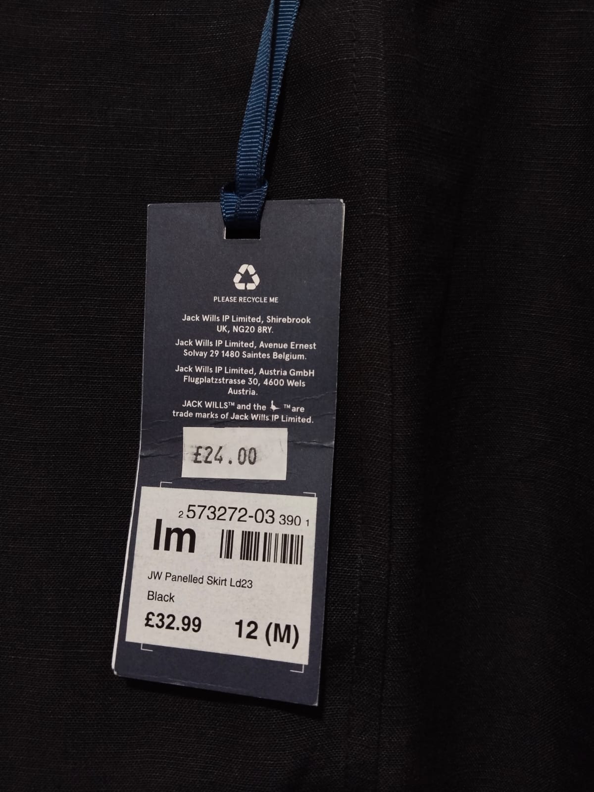 JACK WILLS|M|WAIST 32| Black Mini Skirt With A Front Split