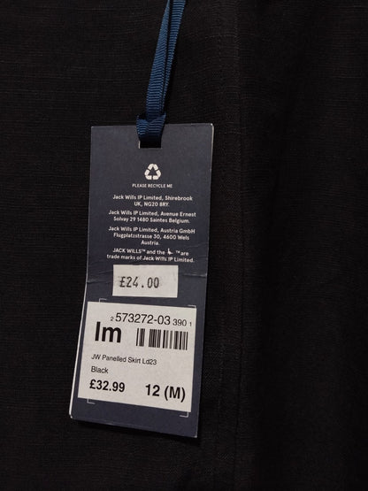 JACK WILLS|M|WAIST 32| Black Mini Skirt With A Front Split