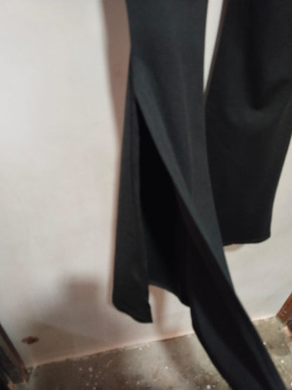 BLACK HIGH WAISTED FLARE LEGGINGS|S|WAIST 26