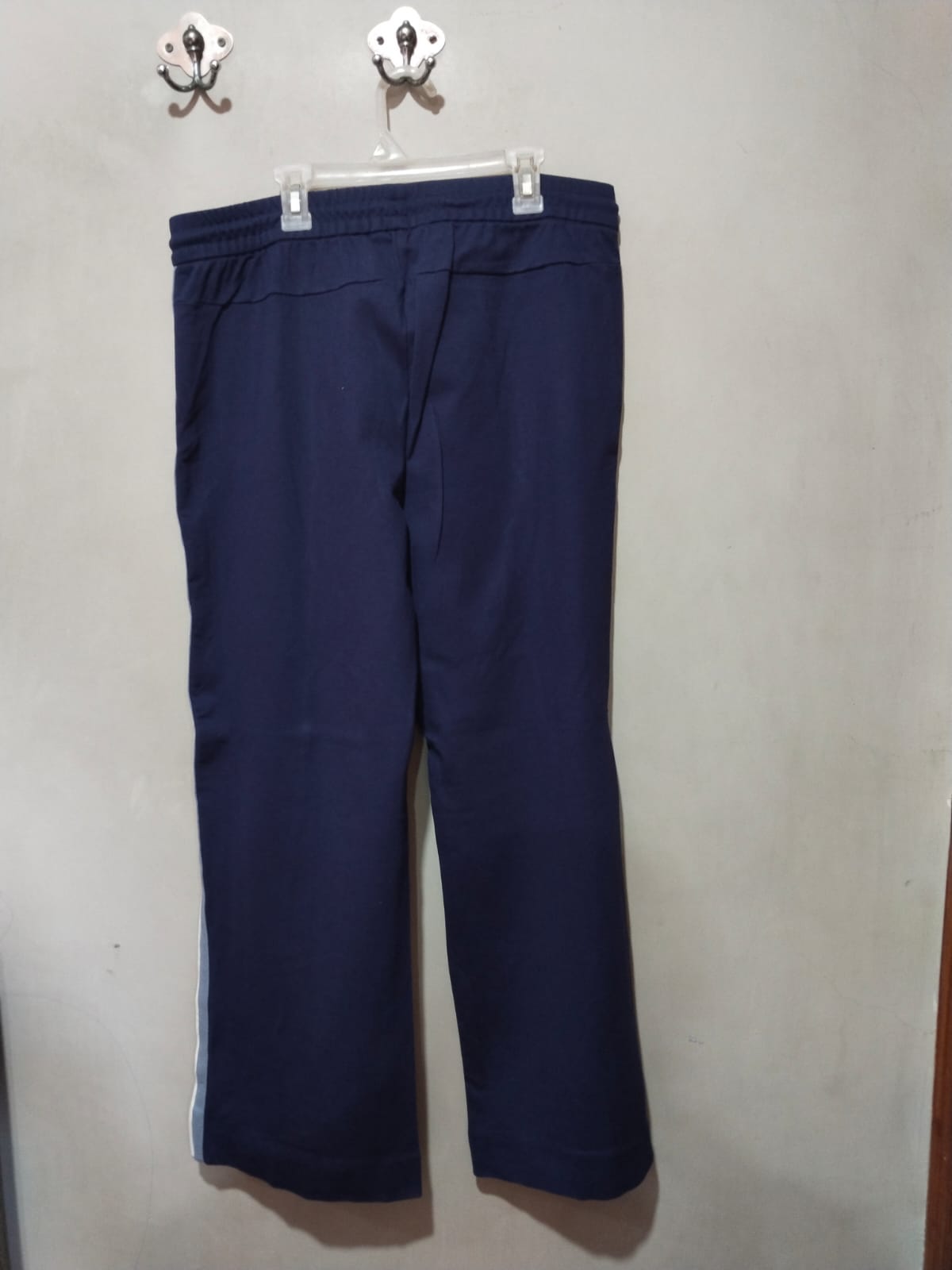 GEORGE |XL| WAIST 34| C8| NAVY CRINKLE JERSEY WIDE LEG TROUSERS