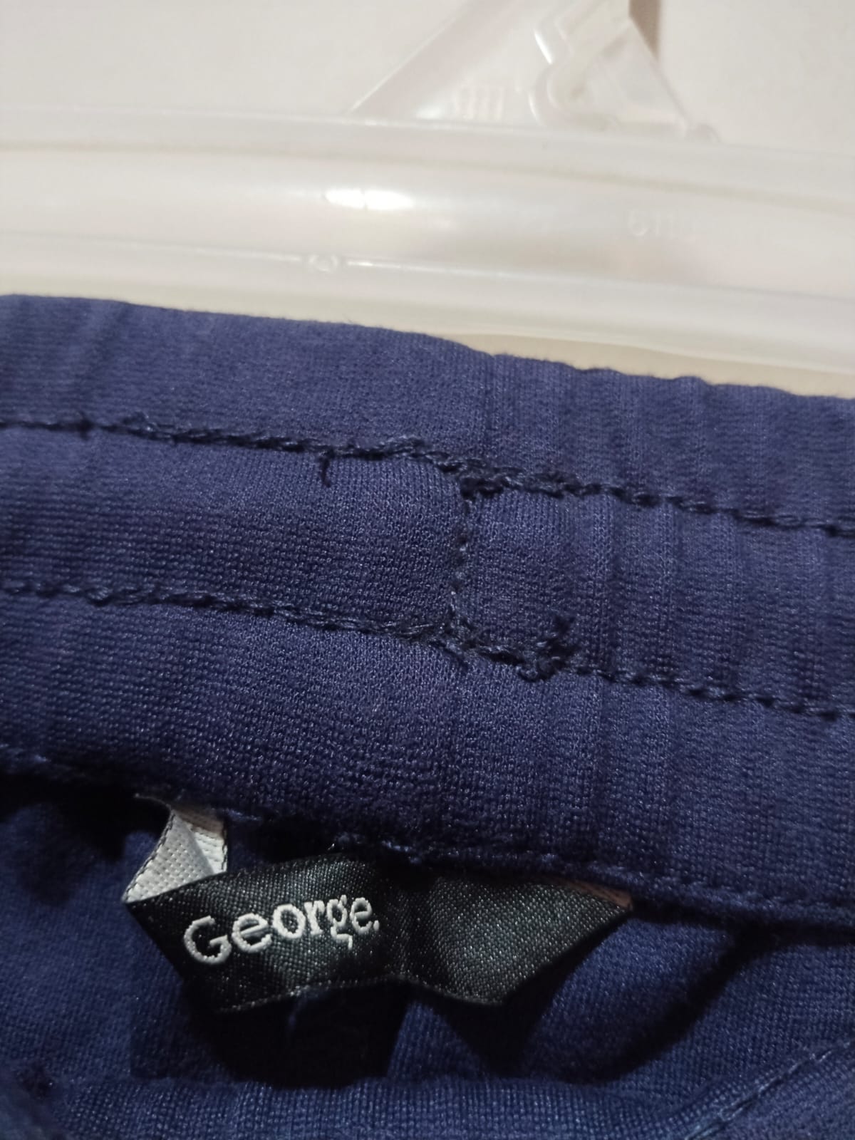 GEORGE |XL| WAIST 34| C8| NAVY CRINKLE JERSEY WIDE LEG TROUSERS