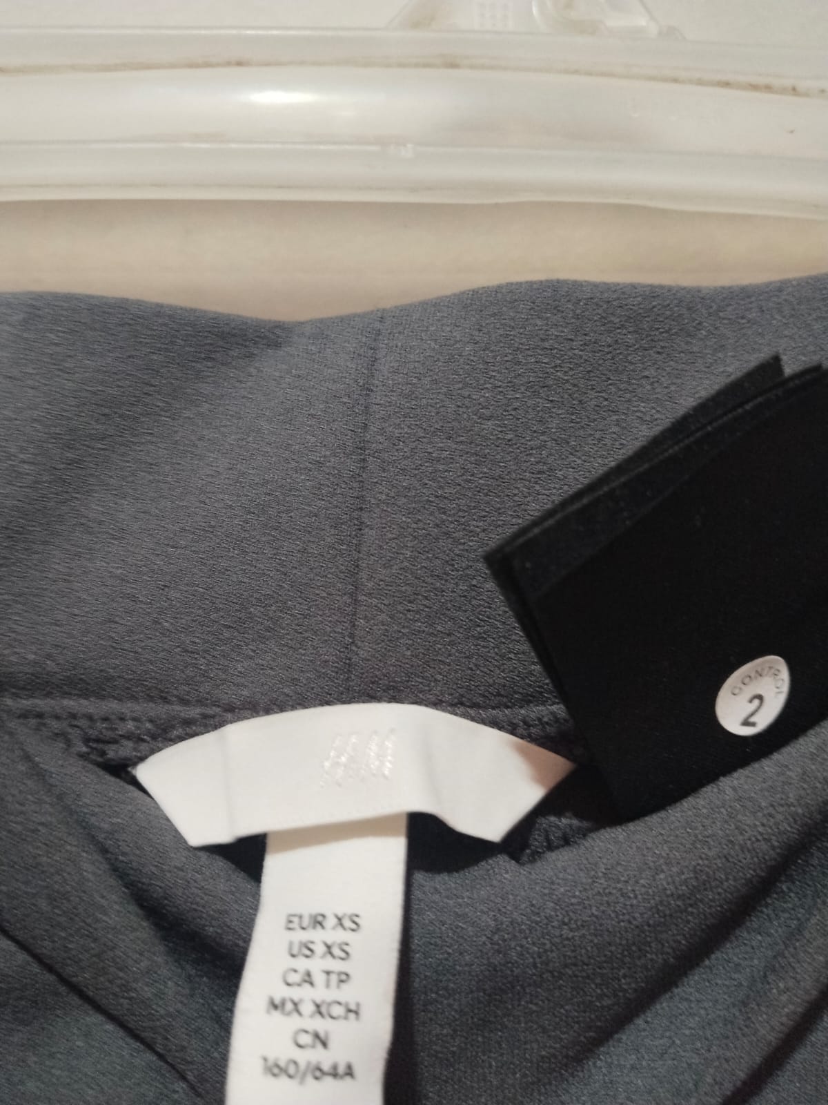 H&M|XS|WAIST 24|WOMEN'S GREY PLEATED WIDE-LEG TROUSERS