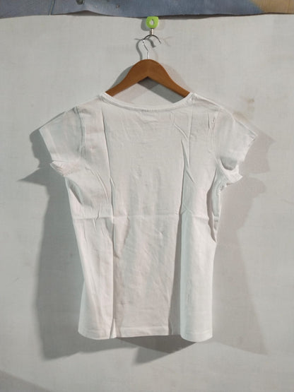 BELOVED WOMAN|M|BUST 18|WHITE CREWNECK T-SHIRT
