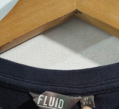 FLUID|M|BUST 19NAVY BLUE REINDEER CHRISTMAS GRAPHIC T-SHIRT