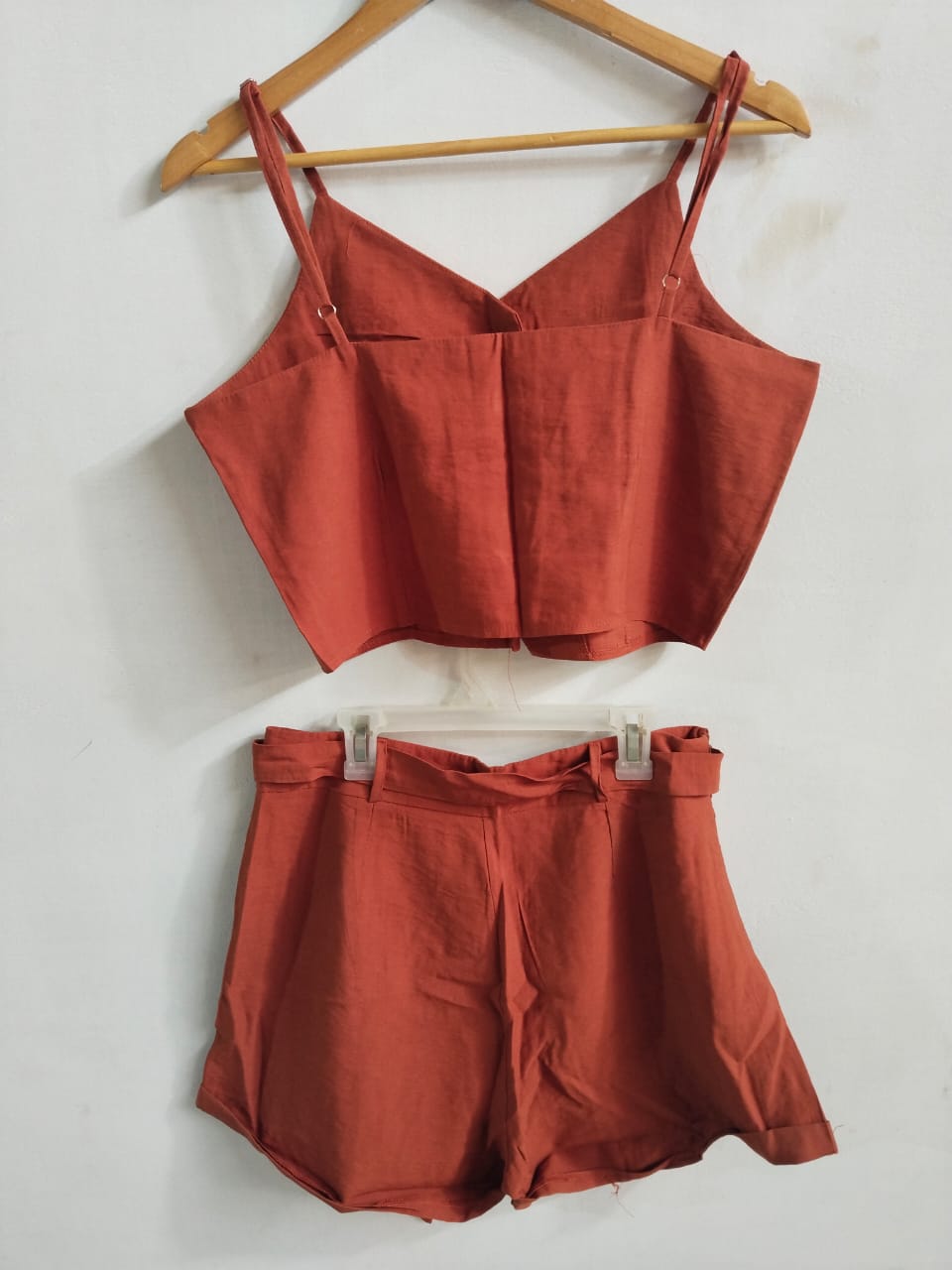RUST LINEN-BLEND TWO-PIECE OUTFIT|L
