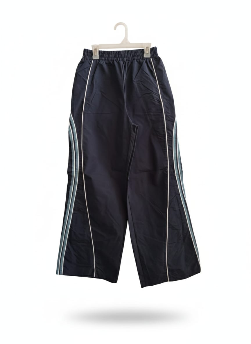 SHEIN|XS|WAIST 24| NAVY BLUE WIDE-LEG TRACK PANTS