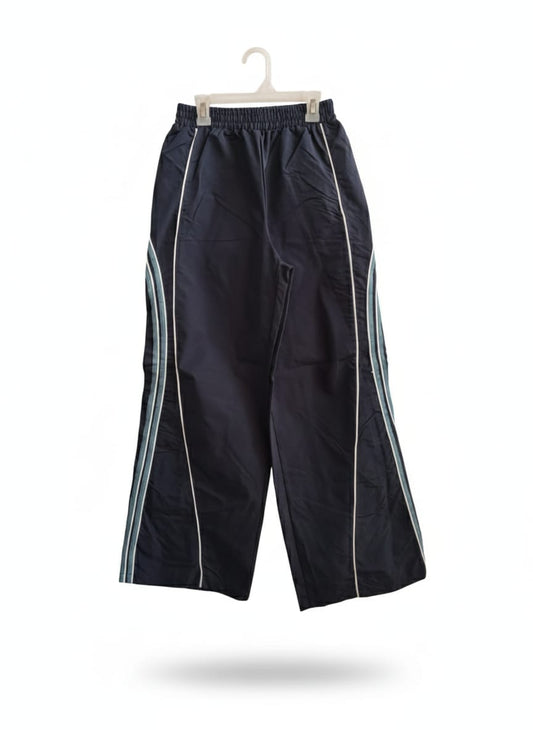 SHEIN|XS|WAIST 24| NAVY BLUE WIDE-LEG TRACK PANTS