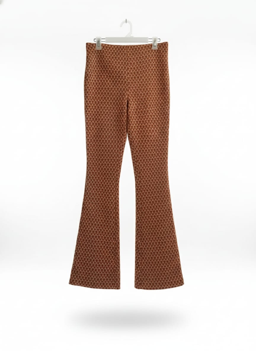MNG |L| WAIST 30| C8| GEOMETRIC FLARED TROUSERS