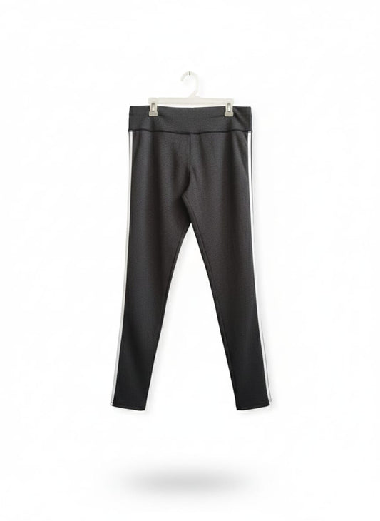 SHEIN|XL|WAIST 30|DARK GREY ATHLETIC LEGGINGS WITH WHITE SIDE STRIPE