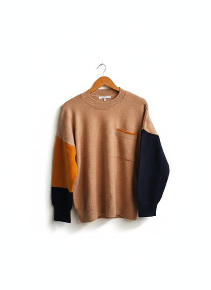NEXT|L|BUST 25|POCKET PULLOVER SWEATER IN COLORBLOCK