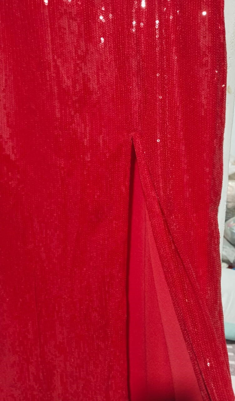 A NEW DAY |S/M|WAIST 28|RED SEQUIN MIDI SKIRT