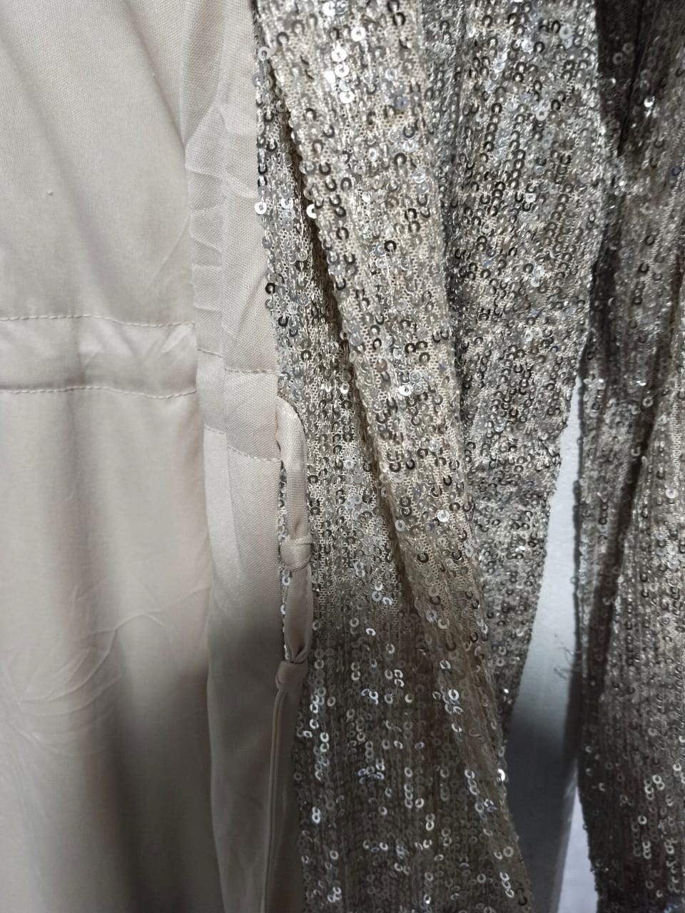 BB DAKOTA STEVE MADDEN|S/M|BUST 21|SILVER SEQUIN DUSTER JACKET
