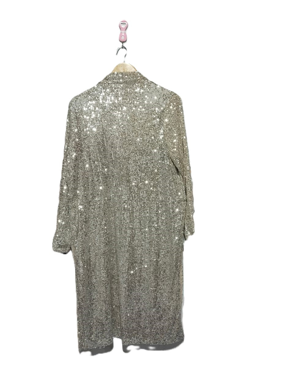 BB DAKOTA STEVE MADDEN|S/M|BUST 21|SILVER SEQUIN DUSTER JACKET