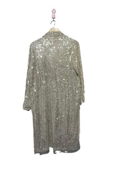 BB DAKOTA STEVE MADDEN|S/M|BUST 21|SILVER SEQUIN DUSTER JACKET